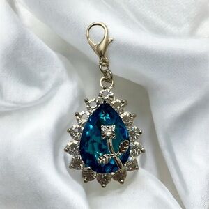 Elegant Blue and Silver Teardrop Bouquet Charm